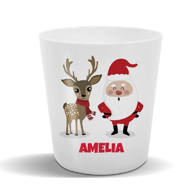 best mugs for coffee shop-Santa & Reindeer Kids' Cup