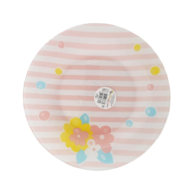 non-toxic dinnerware for kids-Kitchen Life Side Plate Pink & White