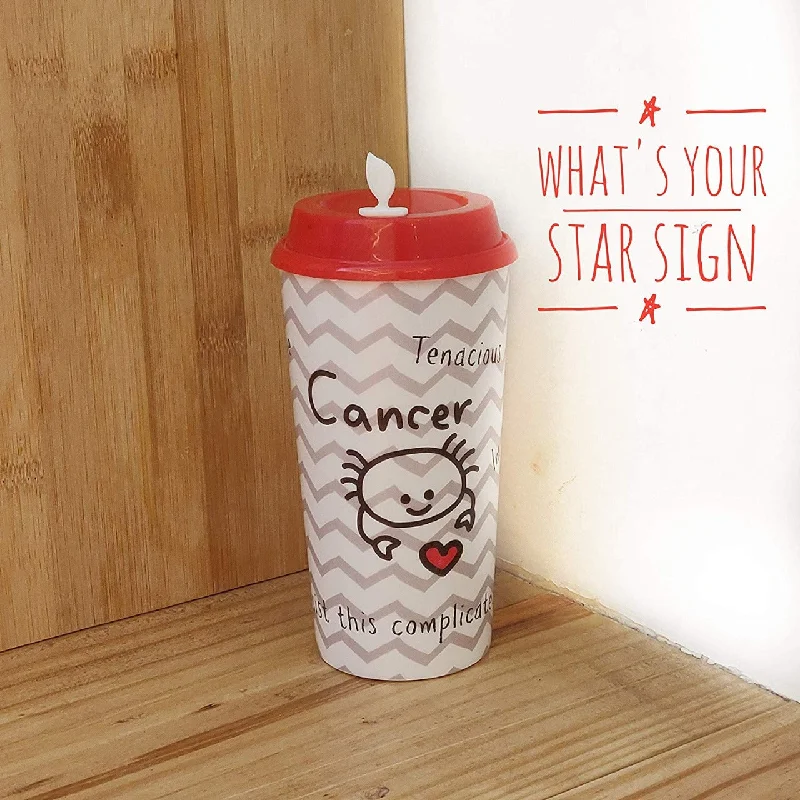 personalized birthday mugs-Cancer Sun Sign Sipper & Coffee Cup - Zodiac Cups