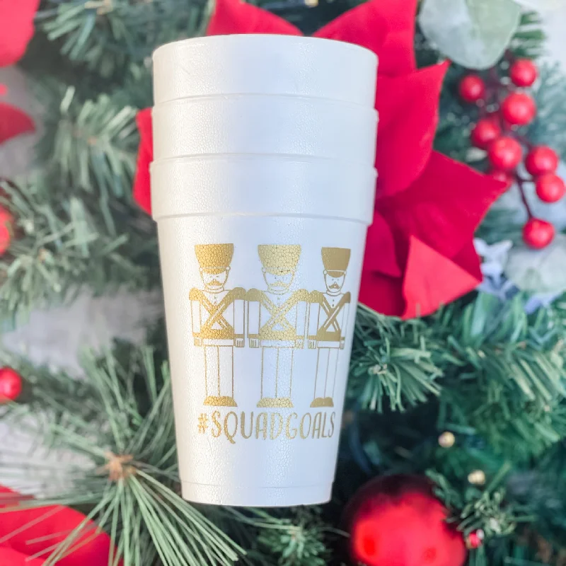 colorful custom mugs for office-Personalized Nutcracker Christmas Foam Cups