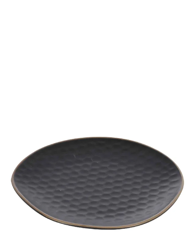 elegant dinnerware with modern designs-Kitchen Life Stoneware 20CM Serving Plate - Black