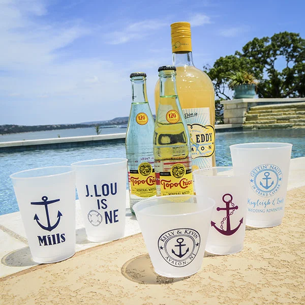 novelty mugs for birthdays-Custom Nautical Shatterproof Party Cups