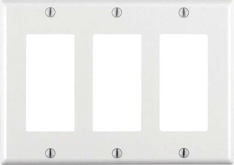 rustic porcelain dinner plates-Leviton White 3 gang Plastic GFCI/Rocker Wall Plate 1 pk (Pack of 10)