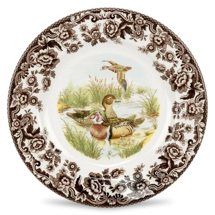 vintage dinnerware for home use-Spode Woodland 10.5" Dinner Plate - Wood Duck