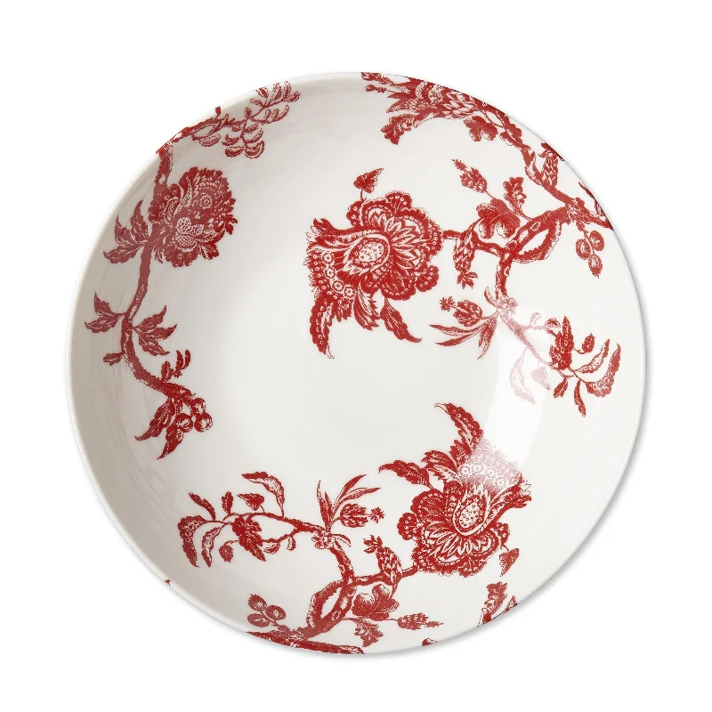 high-quality porcelain plates for dining-Arcadia Crimson Wide Serving Bowl