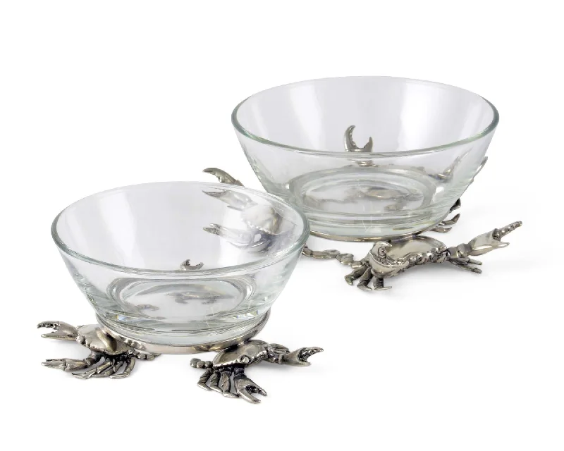 fancy dinnerware for holiday meals-Crab Glass Dip Bowl