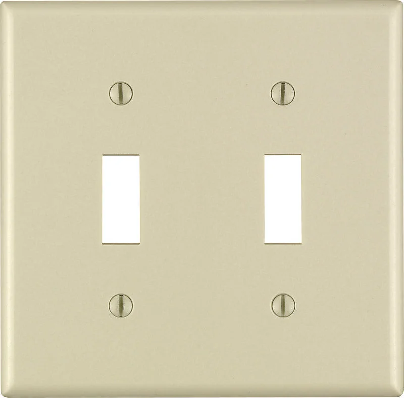 modern tableware for dinner celebrations-Leviton Ivory 2 gang Plastic Toggle Wall Plate 1 pk (Pack of 25)