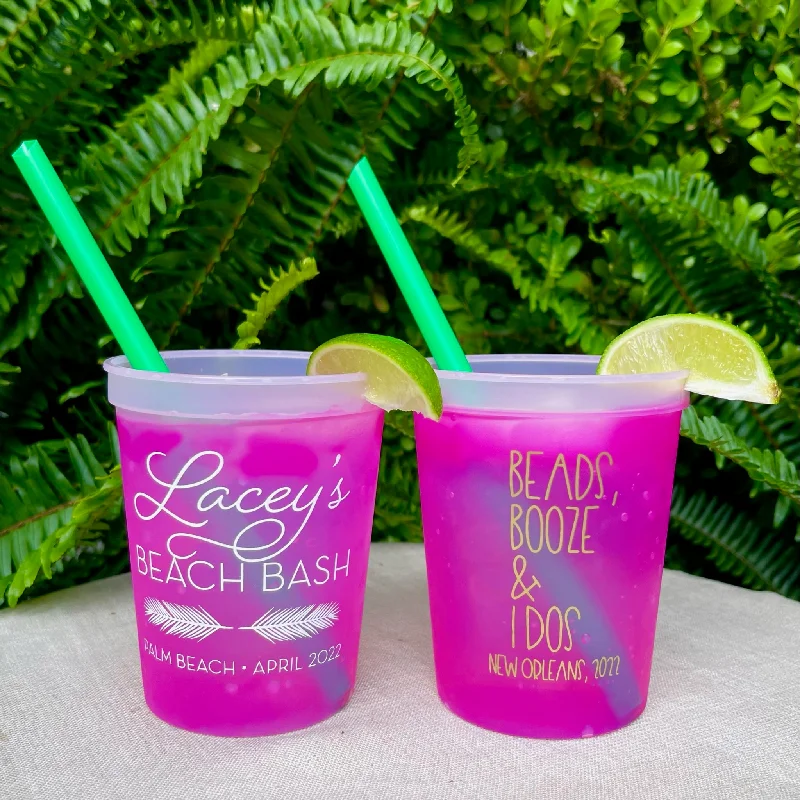 reusable stainless steel mugs-Bachelorette Beach Bash Mood Changing Cups