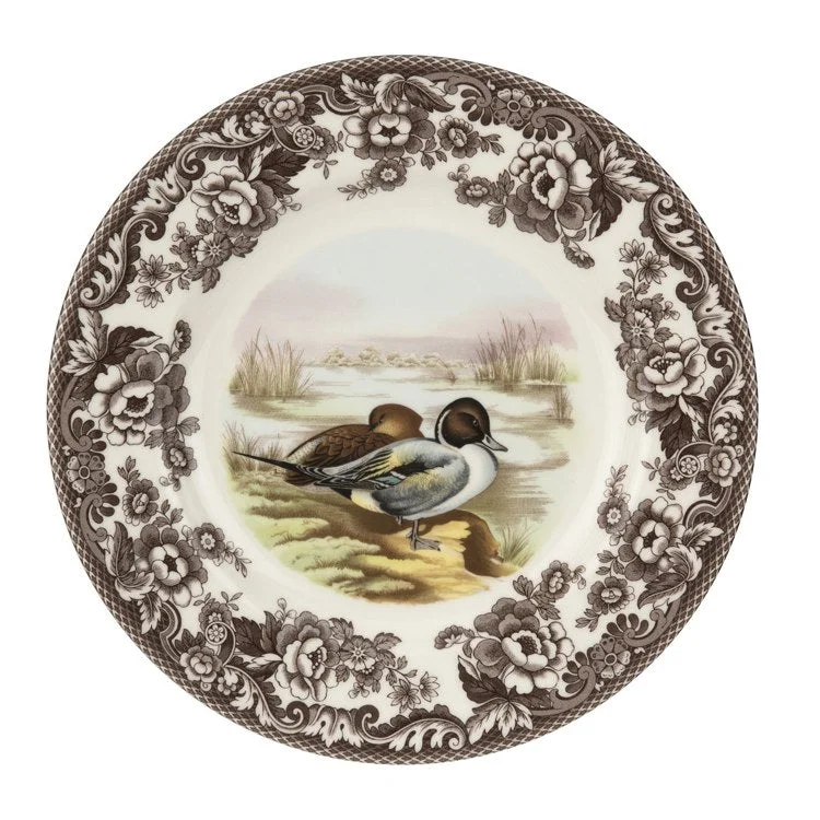 luxury dinnerware for formal dining events-Spode Woodland 10.5" Dinner Plate - Pintail