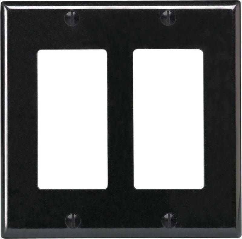 rustic serving dishes for parties-Leviton Black 2 Gang Plastic Gfci/Rocker Wall Plate 1 Pk