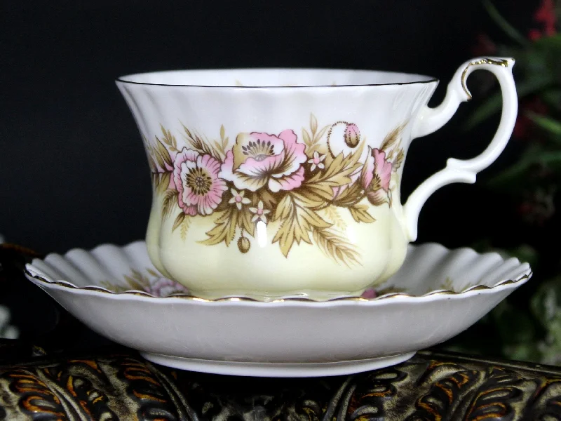 inspirational mugs for work-Royal Albert Sonata, Tea Cup & Saucer, Melody Series 18113