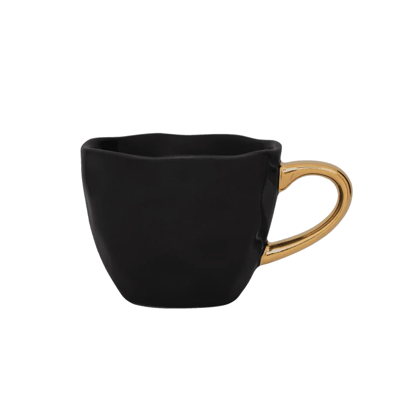 best coffee mugs for gifts-Good Morning cup Espresso Ø6 cm - Black