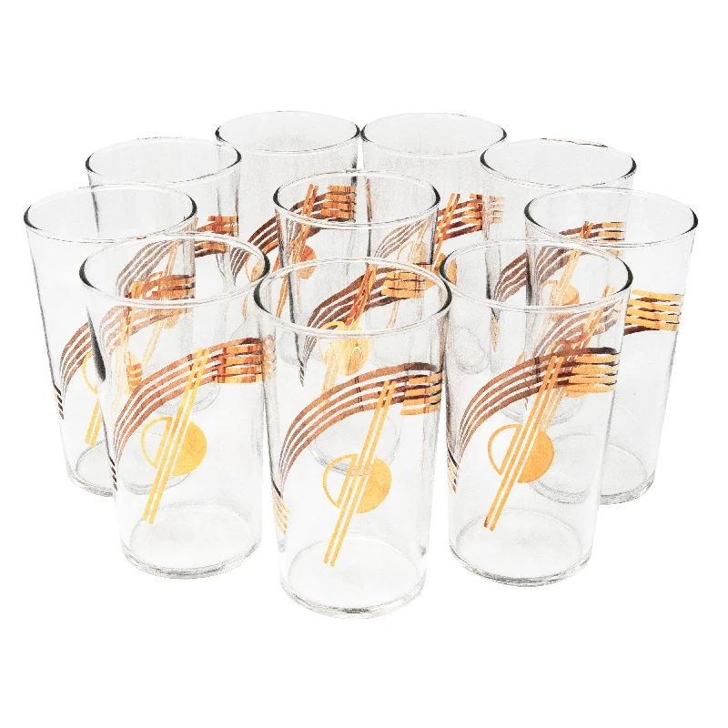 eco-friendly plastic dinnerware-Art Deco Gold Swirl Tumblers