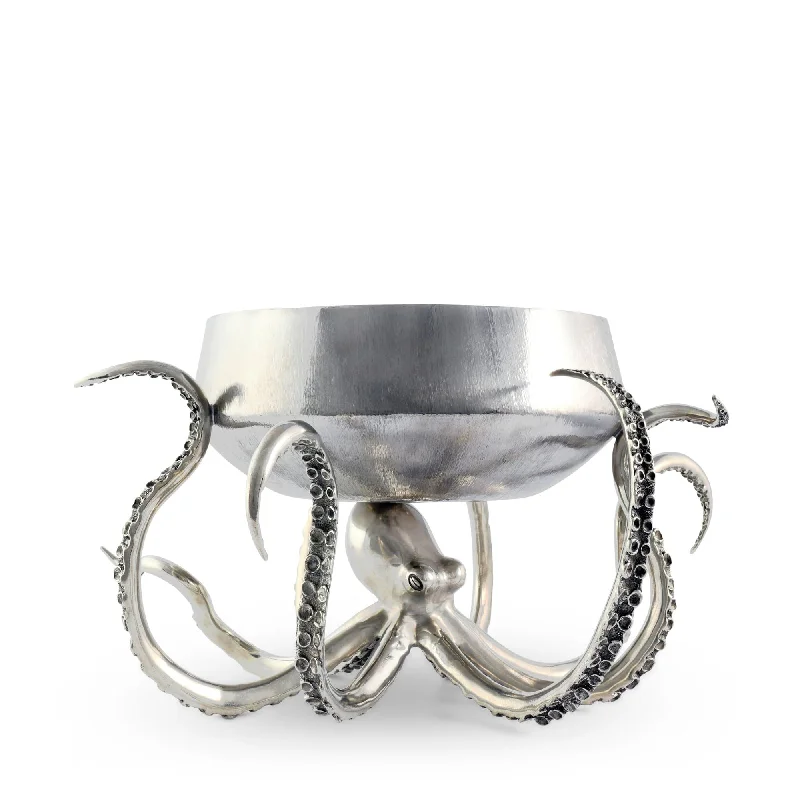 reusable dinnerware for picnics-Octopus Stainless Steel Centerpiece Bowl