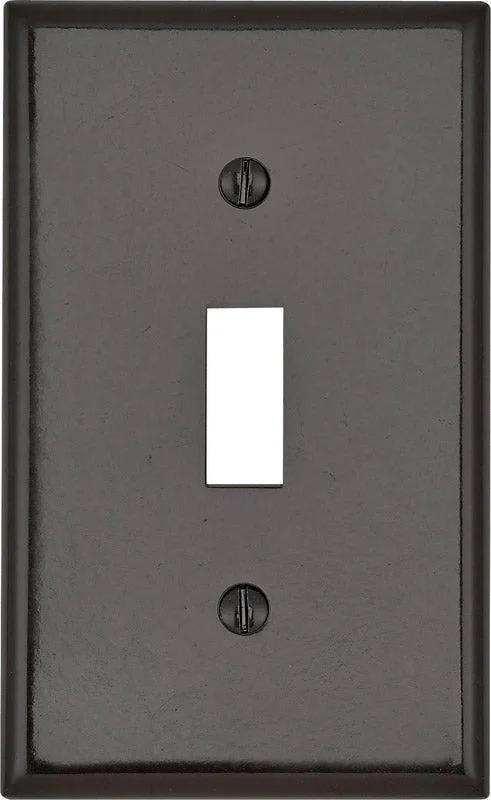 outdoor dinnerware for beach trips-Leviton Brown 1 gang Thermoset Plastic Toggle Wall Plate 1 pk