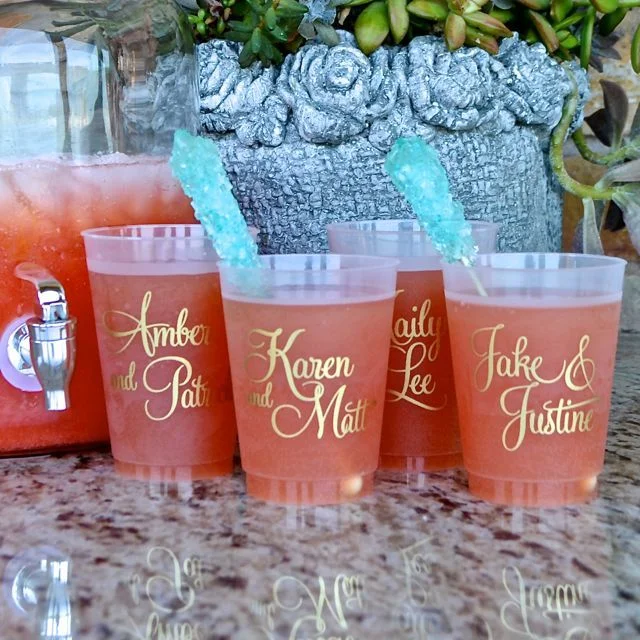 personalized coffee mugs for family-Shatterproof Wedding Cups with Names