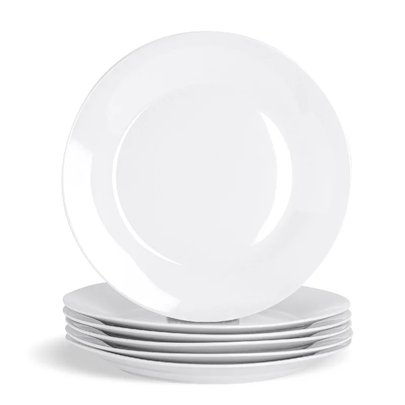 affordable dinnerware sets for students-30cm White China Dinner Plates - Pack of Six - By Argon Tableware