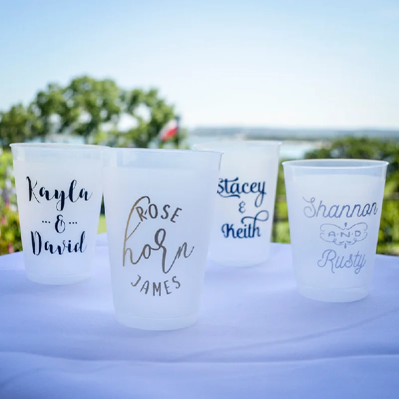 large ceramic mugs for hot drinks-Personalized Wedding Cocktail Shatterproof Party Cups