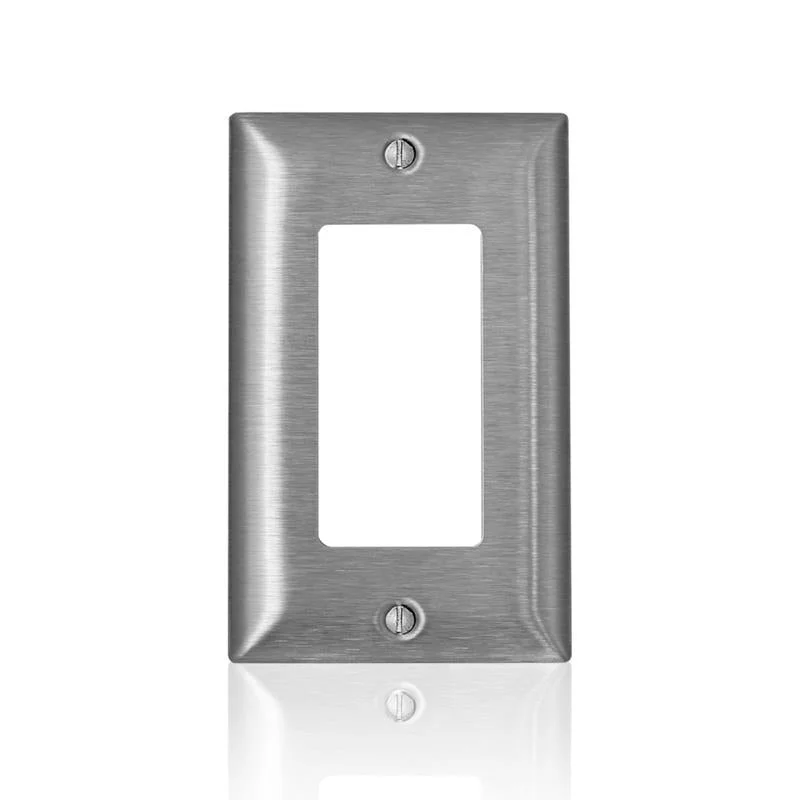 affordable porcelain dinnerware-Leviton C-Series Stainless Steel 1 gang Metal Decorator Wall Plate 1 pk