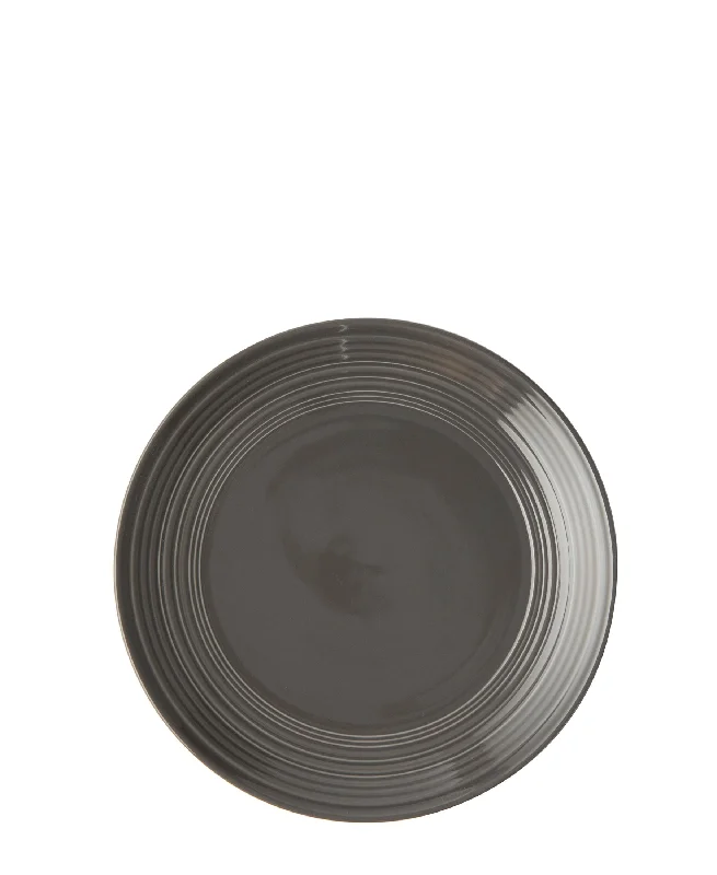 family-sized dinnerware set-Jenna Clifford Embossed Lines 21cm Side Plate - Dark Grey