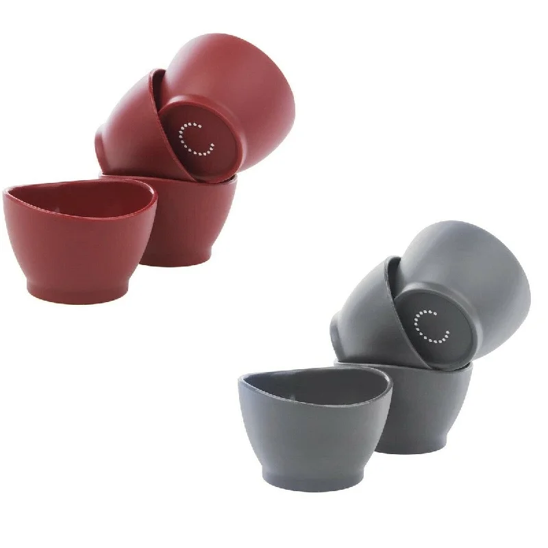 luxury porcelain dinnerware for fine dining-4 Pack 3" Silicone Pinch Bowls 1/2 Cup Size