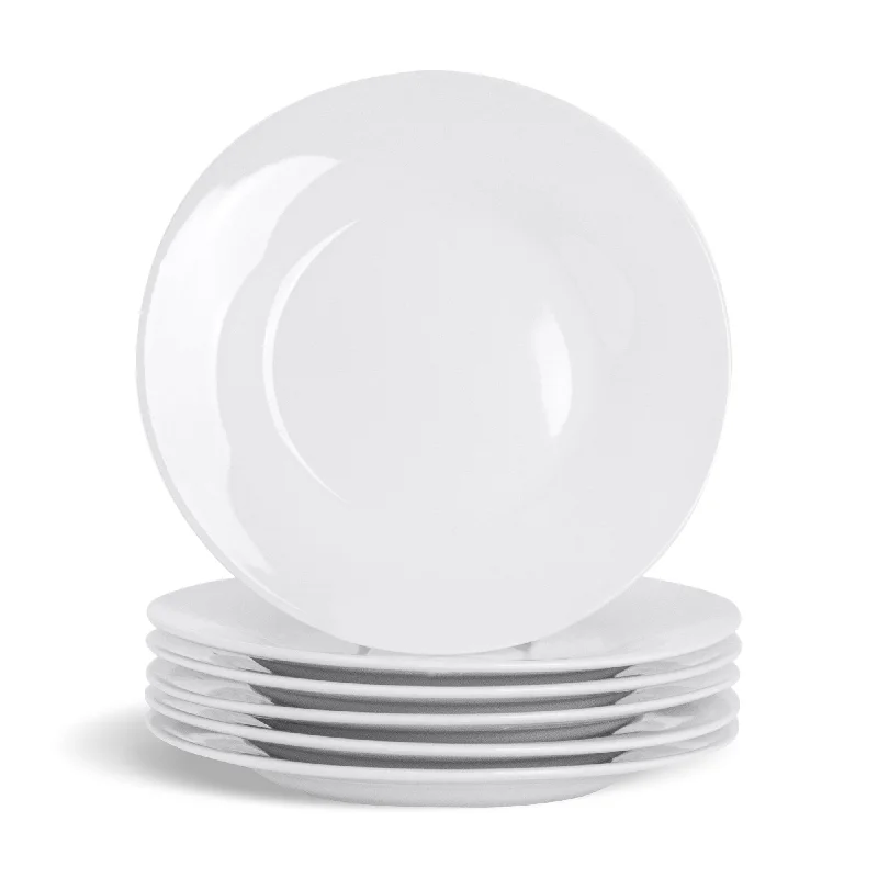 modern tableware for dinner celebrations-15.5cm White China Side Plates - Pack of Six - By Argon Tableware