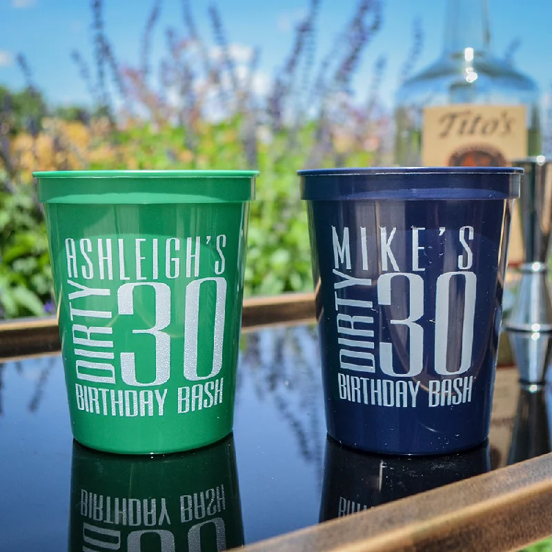 personalized mugs for friends-Customized Dirty Thirty Stadium Cups