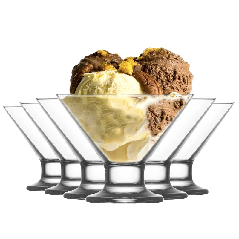 holiday-themed dinnerware sets-165ml Crema Glass Ice Cream Bowls - Pack of Six - By LAV