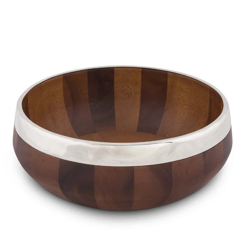 wedding dinnerware set for guests-Tribeca Wood Salad Bowl