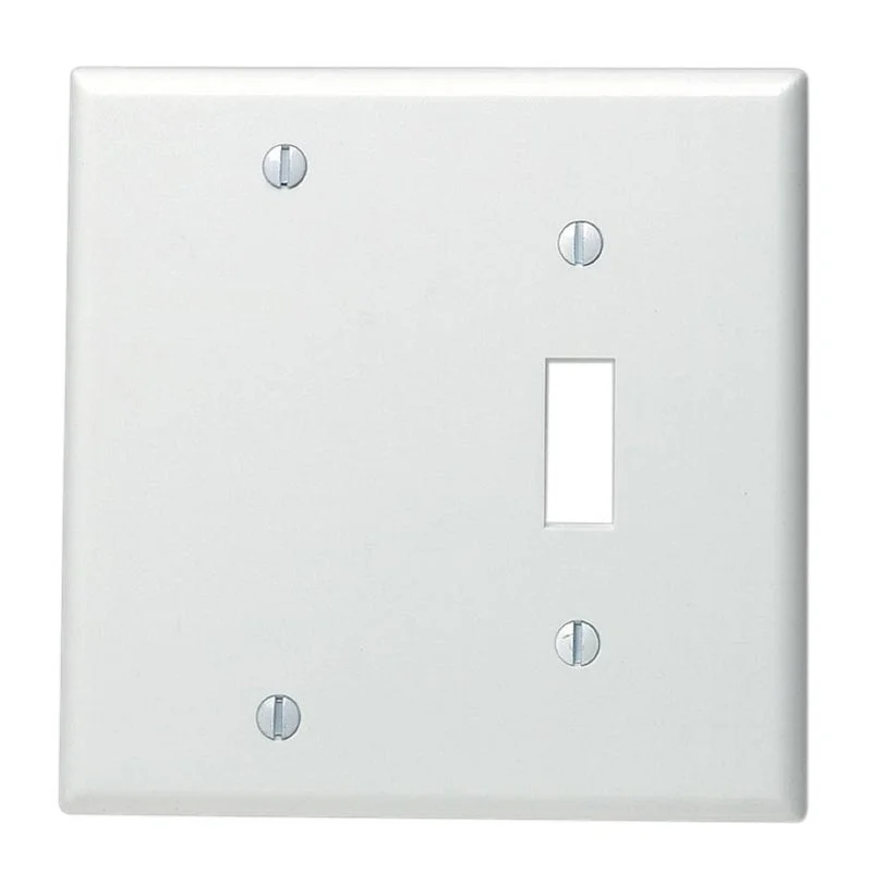 modern cutlery sets for dinner-Leviton White 2 gang Thermoset Plastic Blank/Toggle Wall Plate 1 pk