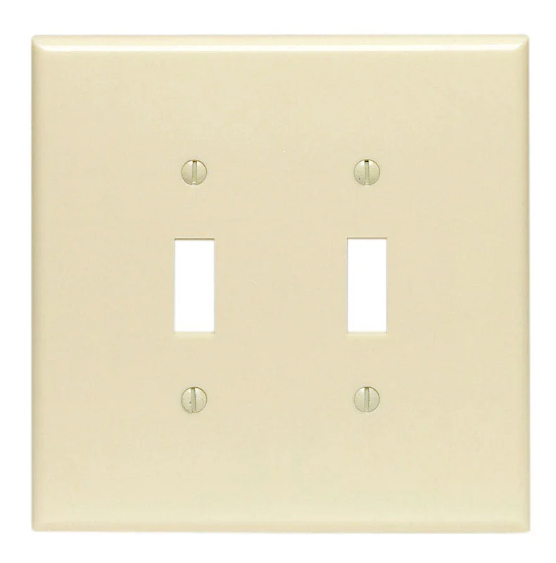 modern serving trays for dining table-Leviton Ivory 2 gang Thermoset Plastic Toggle Wall Plate 1 pk