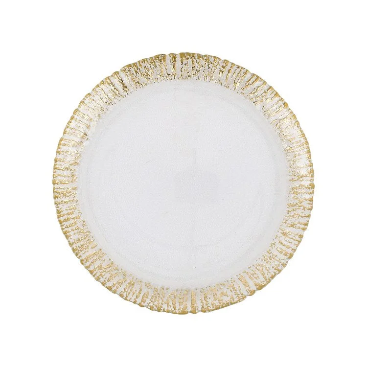 unique dinner plate designs-Rufolo Glass Gold Dinner Plate