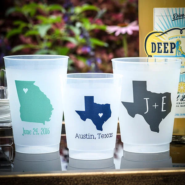 beautiful ceramic mugs-Texas State Wedding Shatterproof Cups