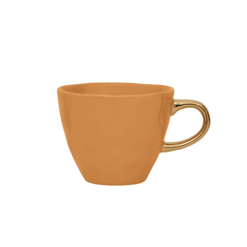 unique mugs for tea lovers-Good Morning cup Coffee Ø8 cm - Caramel