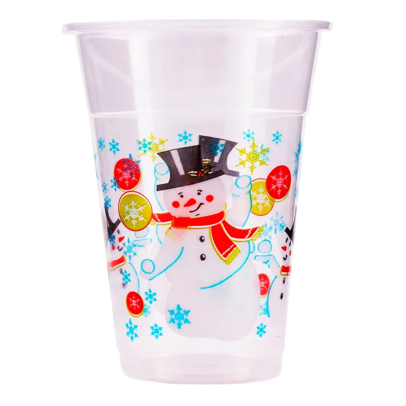 best mugs for coffee enthusiasts-Snowman Plastic Cups -16 oz. - 20 count