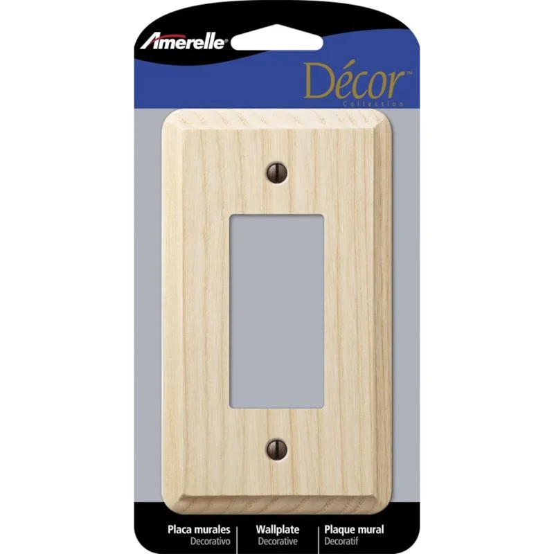 wedding dinnerware collection-Amerelle Contemporary Unfinished Beige 1 gang Wood Decorator Wall Plate 1 pk