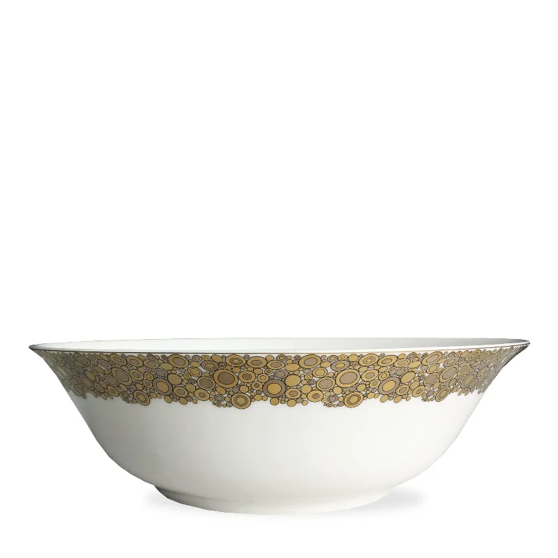 budget dinnerware for everyday use-Ellington Shimmer Gold & Platinum Serving Bowl