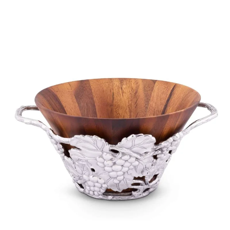 artistic dinnerware sets-Grape Wood Tall Salad Bowl