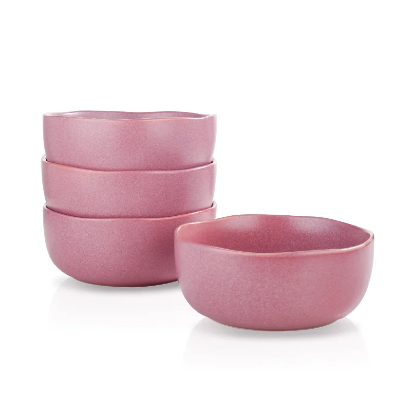 eco-conscious dinnerware brands-Tom Stoneware Bowl - Pink White