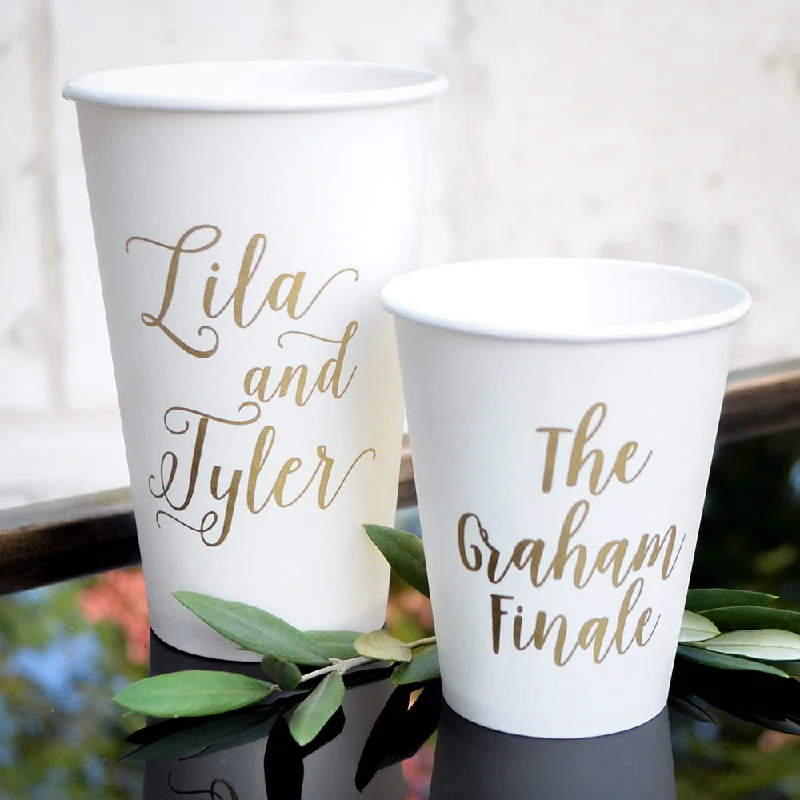 affordable travel mugs for commuters-Custom Wedding Reception Paper Cups