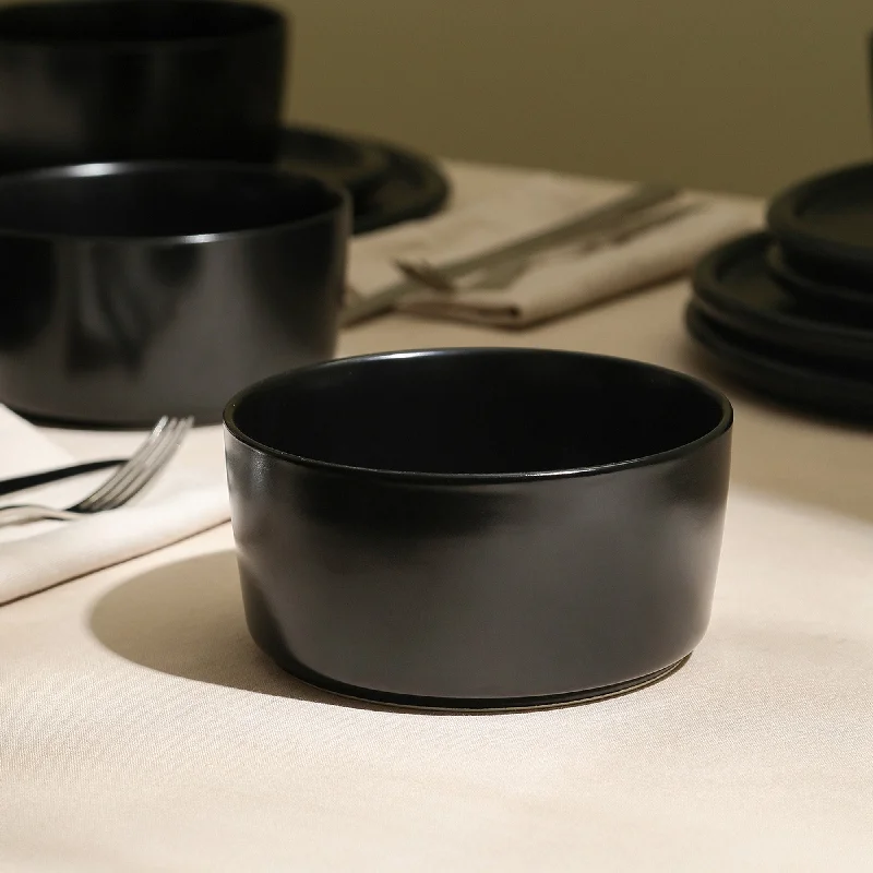 dishwasher safe dinner plates-Eden Stoneware Bowl - Black