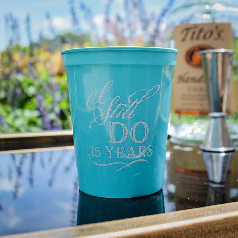 modern coffee mugs with lids-Personalized I Still Do Anniversary Stadium Cups