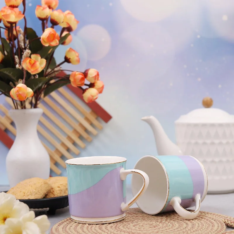 cute coffee cups for morning coffee-Exclusive Half n Half Pastel Colors Cup Set