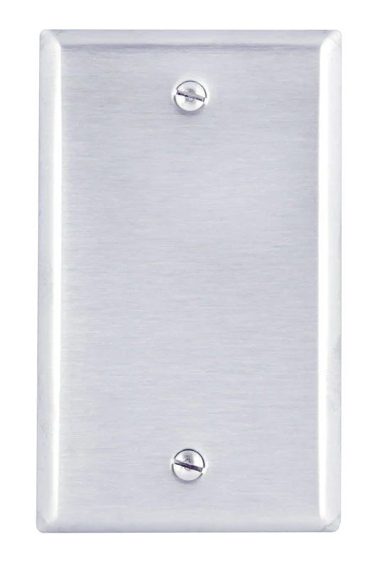 premium quality ceramic dinner plates-Leviton Silver 1 gang Stainless Steel Blank Wall Plate 1 pk