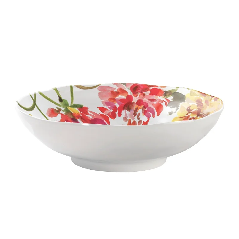 stylish dinnerware sets for dining rooms-Garden Brights 12 inch White Melamine Serving Bowl