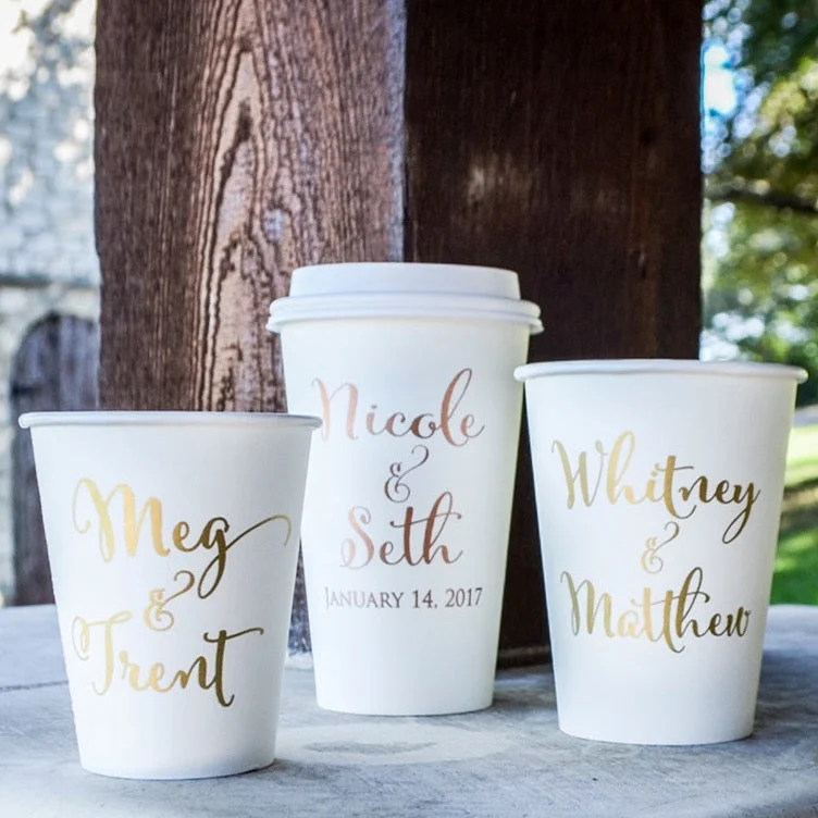 insulated mugs with funny quotes-Custom Script Names Paper Cups