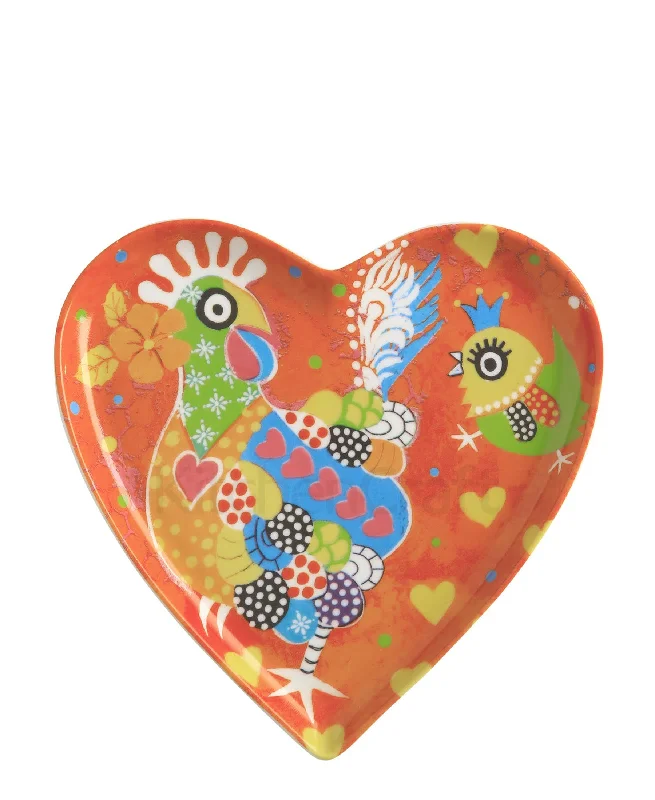 durable dinnerware for kids-Love Hearts Chicken Plate 15.5cm