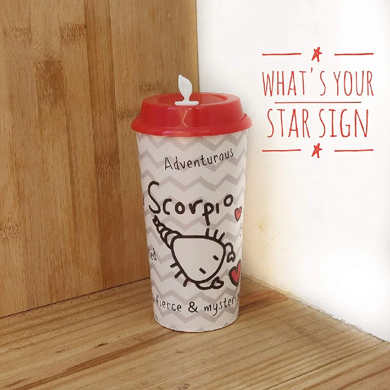 eco-friendly reusable travel mugs-Scorpio Sun Sign Sipper & Coffee Cup - Zodiac Cups