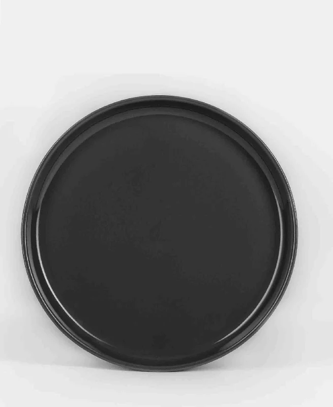 contemporary dinnerware for entertaining-Jenna Clifford Flat Stackable Side Plate - Dark Grey