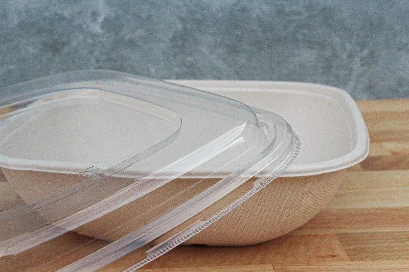 rustic ceramic dinner plates-Clear Lid for Square Fiber Bowls (300pcs) | Take-Out Containers | Secure Fit